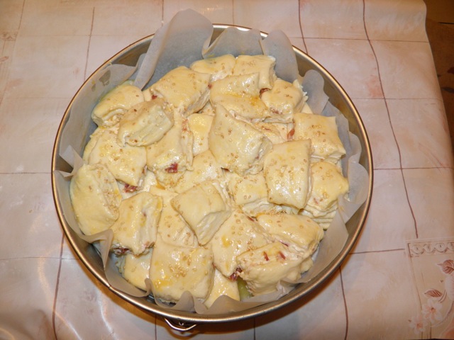 Složiti kockice u lim ovako... žu žu pogača - 7. korak izrade